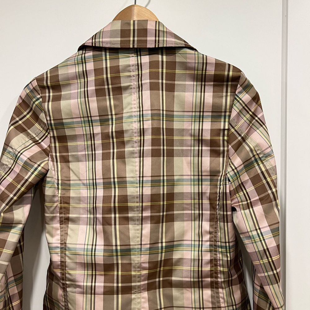 GAP Women's Trench Coat - Brown and Pink Plaid - Picture 11 of 16